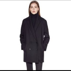 THEORY CAFE WOOL BLACK COAT